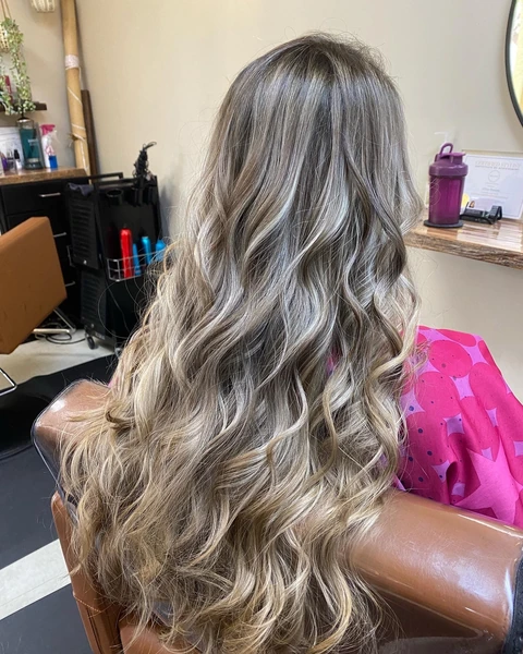 Silver and dimensional gray-blending result with a polished styled finish