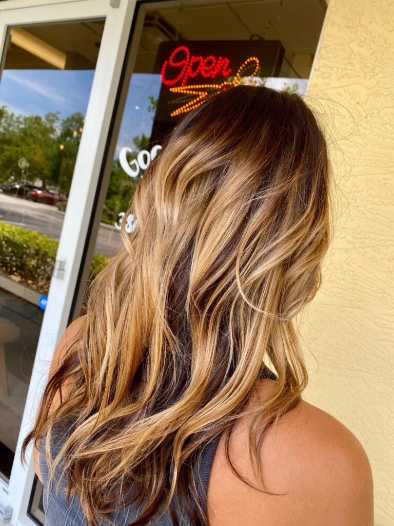 Vibrant copper hair with soft layered waves
